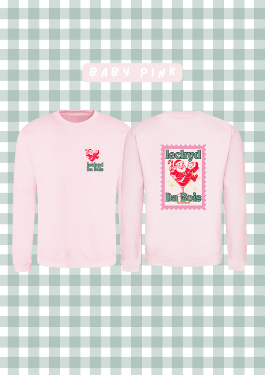 Siwmper Iechyd Da Sion Corn | Santa Martini Glass Iechyd Da Sweatshirt