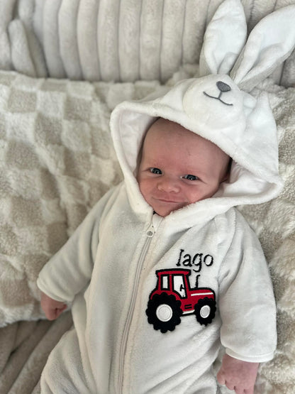 Onesies Babis wedi personoli | Baby Fluffy All in One personalised