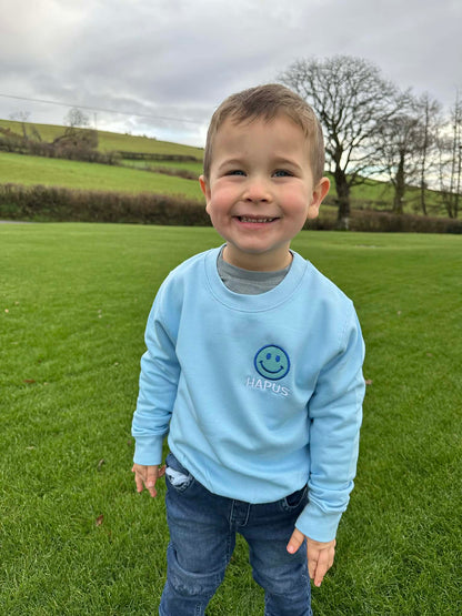 Siwmper Wyneb Hapus | Smiley Face Hoody Sweatshirt