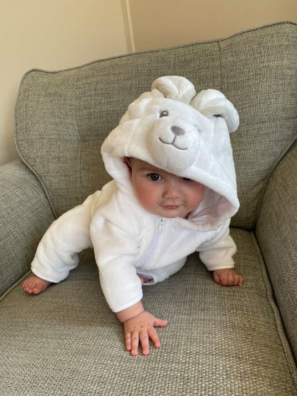 Onesies Babis wedi personoli | Baby Fluffy All in One personalised