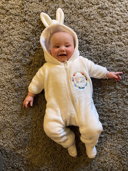 Onesies Babis wedi personoli | Baby Fluffy All in One personalised