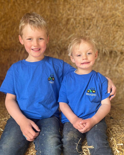 ROYAL BLUE T-shirt- personalised plant/kids-ani-bendod