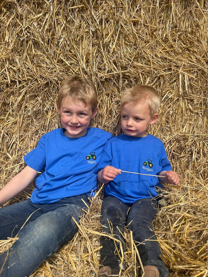 ROYAL BLUE T-shirt- personalised plant/kids-ani-bendod