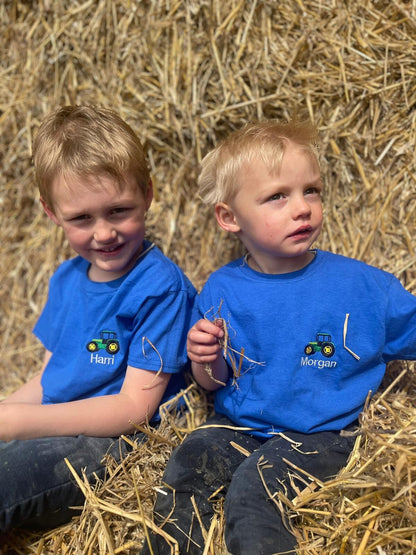 ROYAL BLUE T-shirt- personalised plant/kids-ani-bendod