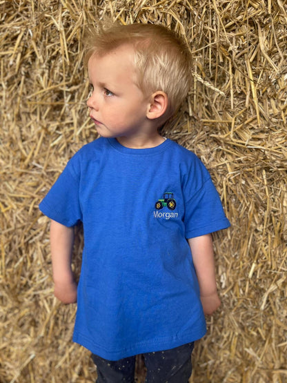 ROYAL BLUE T-shirt- personalised plant/kids-ani-bendod