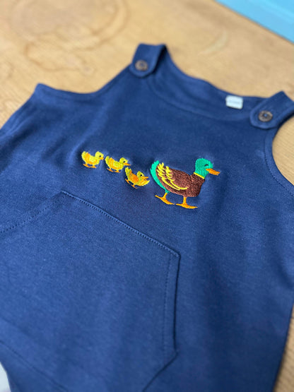 Dyngaris hwyaid/ieir ani-bendod farm Chickens/ducks dungarees/romp