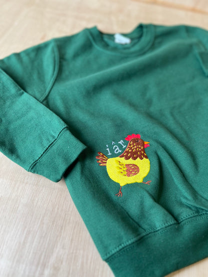 GWYRDD- Siwmper y fferm ani-bendod farm Sweatshirt GREEN