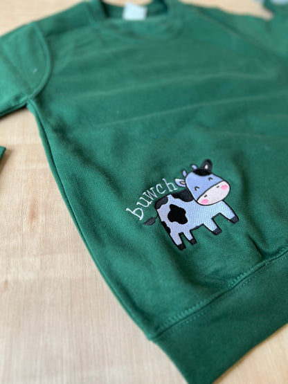 GWYRDD- Siwmper y fferm ani-bendod farm Sweatshirt GREEN