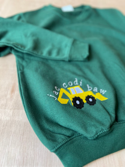 GWYRDD- Siwmper y fferm ani-bendod farm Sweatshirt GREEN