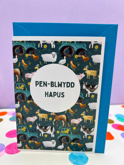 PECYN cardiau Pen-blwydd ani-bendod Welsh birthday cards PACK