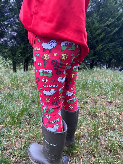 CYMRU- WALES leggins for toddlers- ani-bendod