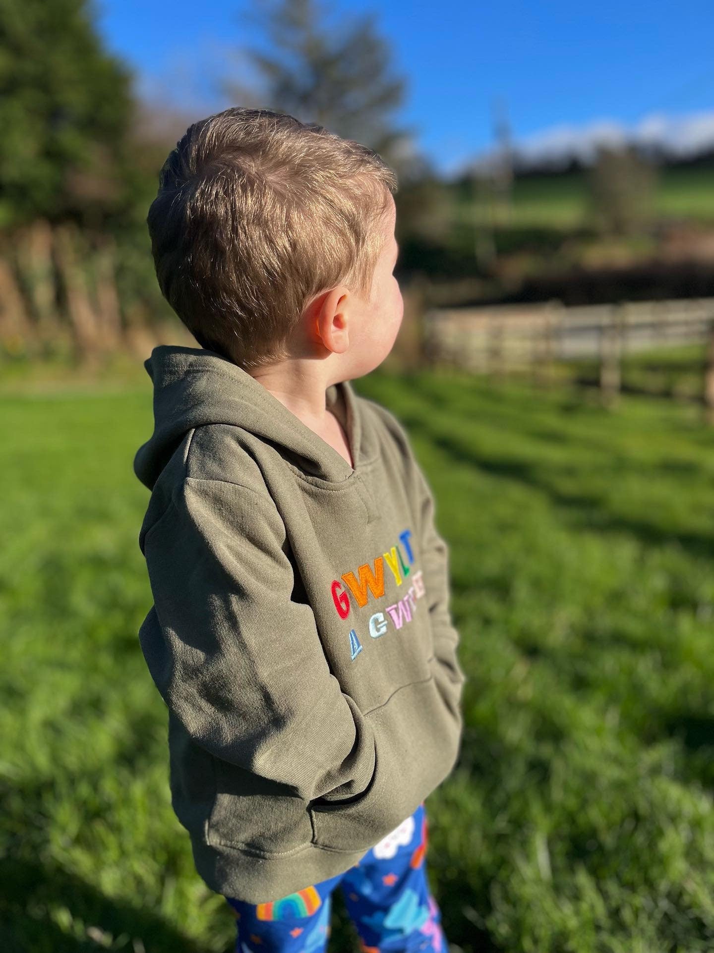 Gwyllt a Gwych kids hoody ani-bendod hoody plant