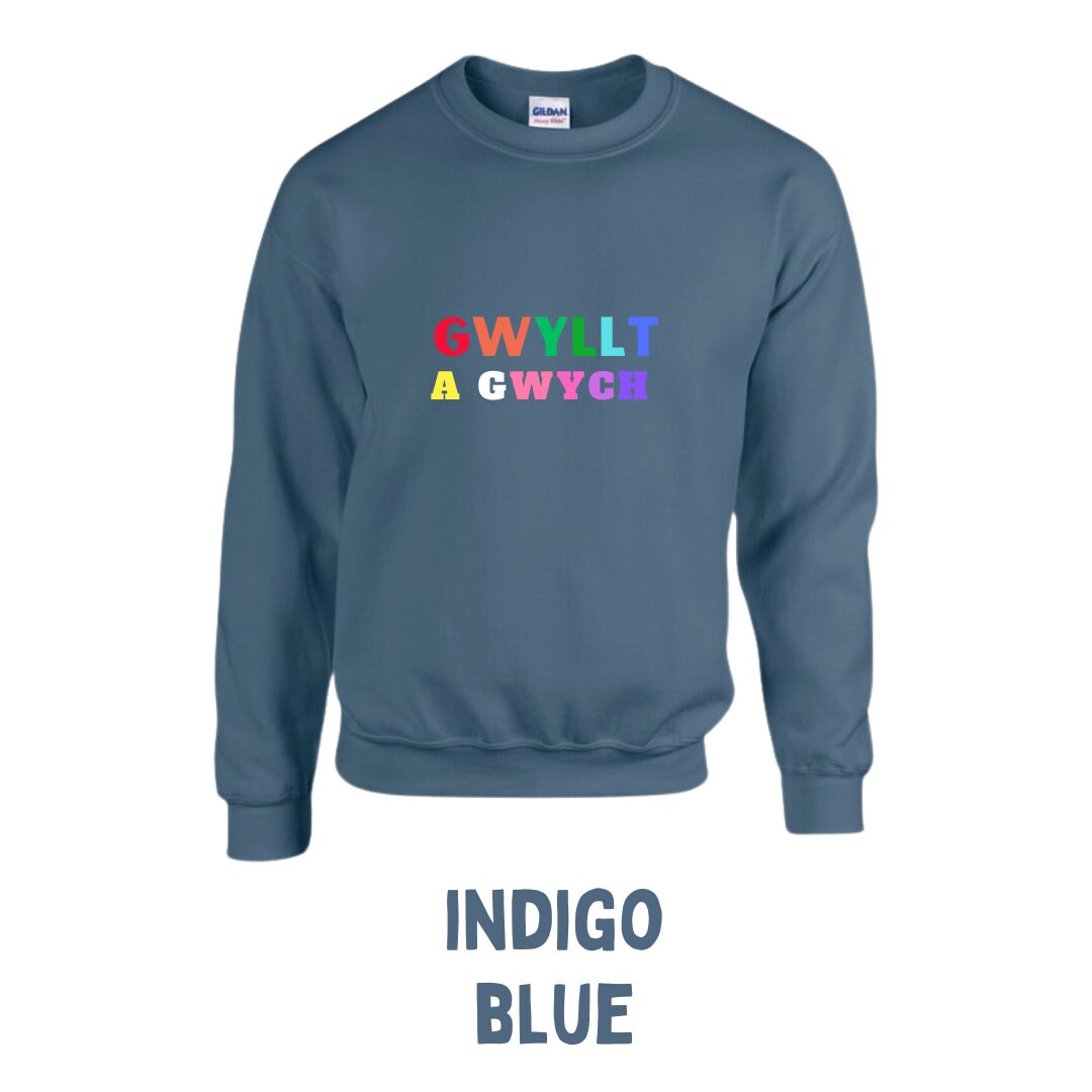 Gwych a gwyllt/Wild and wonderful adult Sweatshirt ani-bendod siwmper oedolion