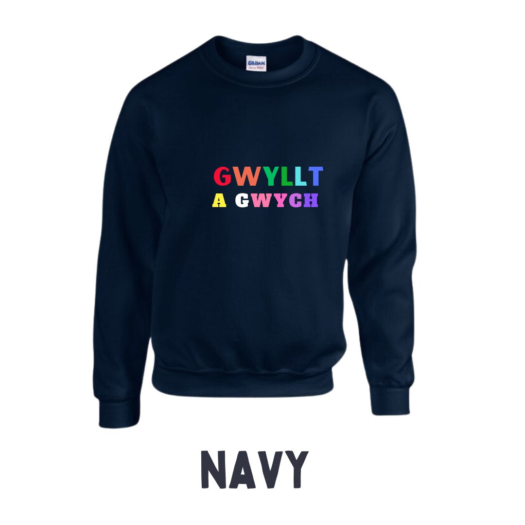 Gwych a gwyllt/Wild and wonderful adult Sweatshirt ani-bendod siwmper oedolion