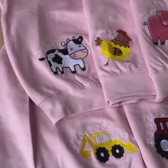 PINC- Siwmper y fferm ani-bendod farm Sweatshirt PINK