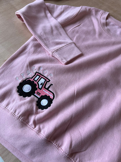 PINC- Siwmper y fferm ani-bendod farm Sweatshirt PINK