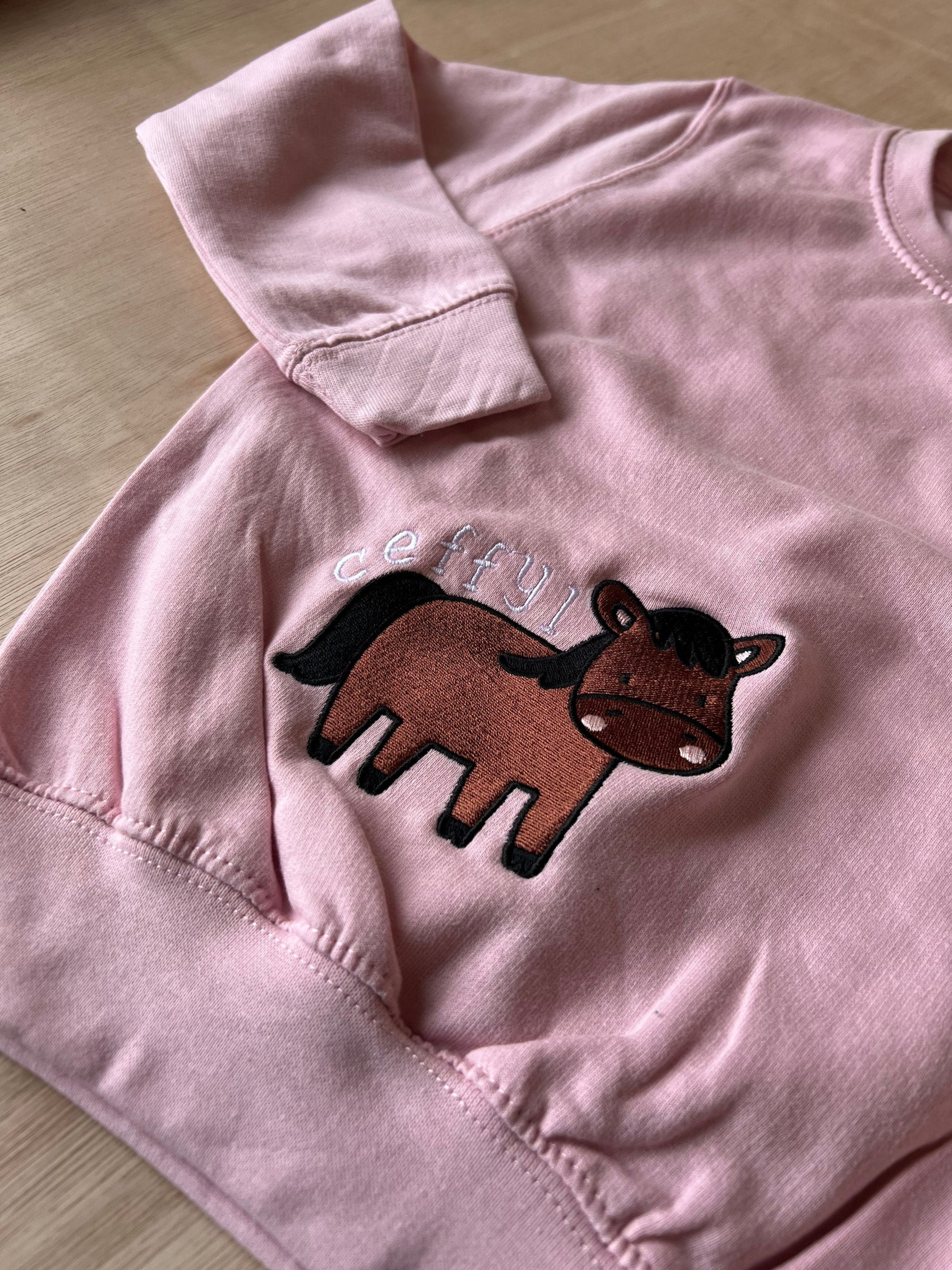 PINC- Siwmper y fferm ani-bendod farm Sweatshirt PINK