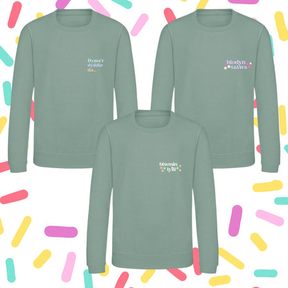 Siwmper Blodyn tatws/Blwmin lyfli/Dyma'r dyddie da- sweatshirts-ani-bendod